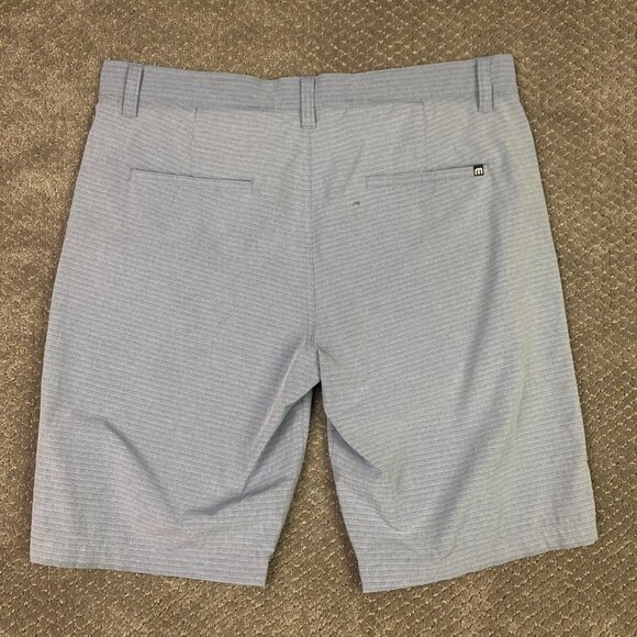 Travis Mathew Beck Shorts Men's 37 Blue Stripe Stretch Performance golf - Picture 7 of 14